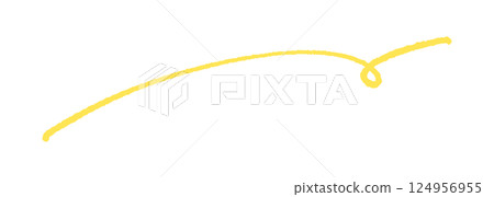 Hand-drawn curled horizontal yellow line - Simple and stylish underline, decoration, etc. Hand-drawn curled horizontal yellow line - Simple and stylish underline, decoration, etc. 124956955