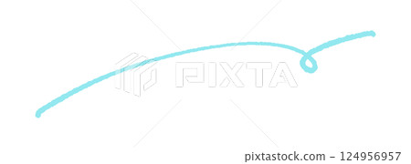A long, curled, hand-drawn light blue line - 124956957