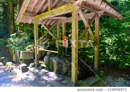 鳥取縣大仙町中國地方大仙隱岐國立公園大神山神社內宮參拜道上的聖水（1） 124956971
