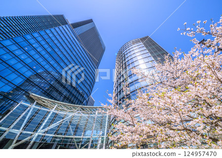 Tokyo cityscape in Japan. View of the Water's Tower in Kanda Awajicho 2-chome. A ray of hope for a new era. Tokyo cityscape in Japan. View of the Water's Tower in Kanda Awajicho 2-chome. A ray of hope for a new era. 124957470