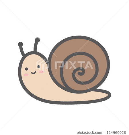 可愛的蝸牛的插圖 124960028