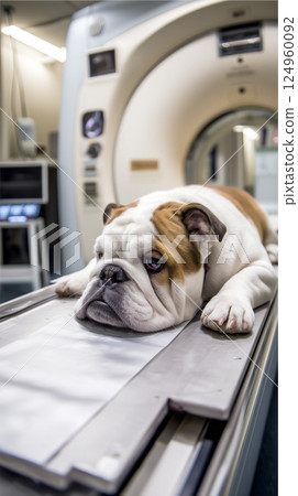 Bulldog and Beagle Undergoing Veterinary CT Scan - Advanced Pet Diagnostics 124960092