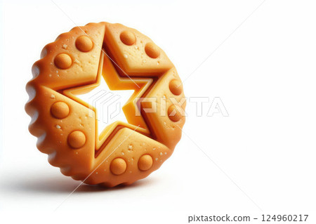 Cookies with a cut out star. Space for text. Cookies with a cut out star. Space for text. 124960217