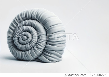 Spiral roll of fabric. Space for text. Spiral roll of fabric. Space for text. 124960223
