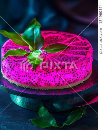 beautiful wedding cake with flowers 124960524