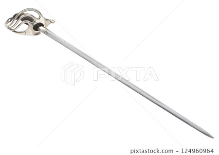 dueling rapier sword isolated on white 124960964