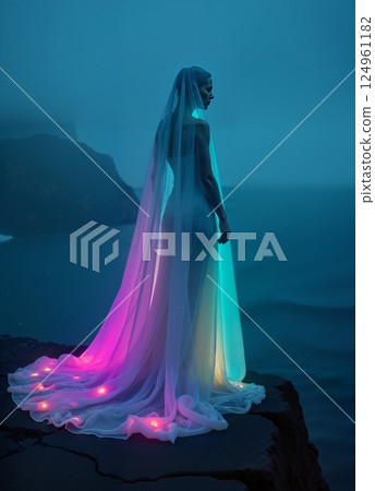 Figure under a veil. Figure under a veil. 124961182