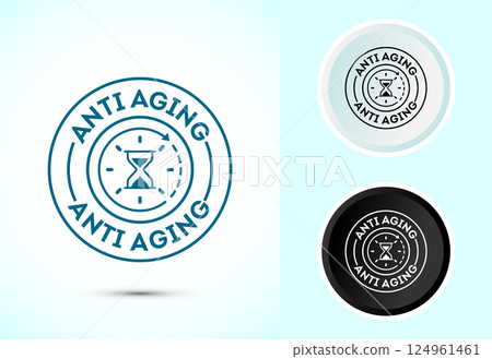 Anti aging icon design illustration. Anti aging sign, symbol in color, black and white 124961461