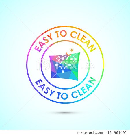 Easy cleaning icon design illustration. Clean surface icon sign symbol in low poly style Easy cleaning icon design illustration. Clean surface icon sign symbol in low poly style 124961491