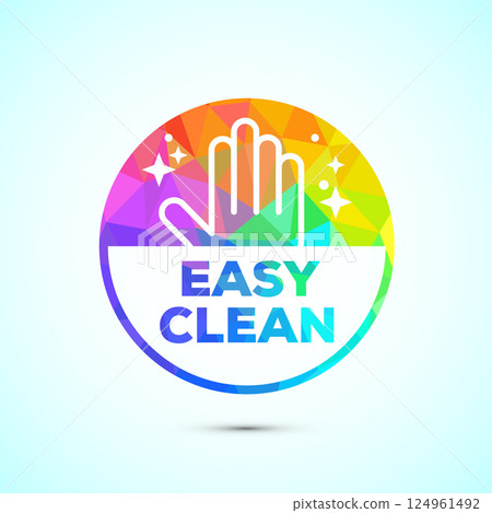Easy cleaning icon design illustration. Clean surface icon sign symbol in low poly style Easy cleaning icon design illustration. Clean surface icon sign symbol in low poly style 124961492