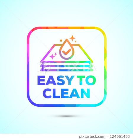 Easy cleaning icon design illustration. Clean surface icon sign symbol in low poly style Easy cleaning icon design illustration. Clean surface icon sign symbol in low poly style 124961493