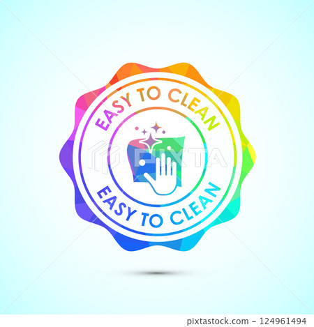 Easy cleaning icon design illustration. Clean surface icon sign symbol in low poly style Easy cleaning icon design illustration. Clean surface icon sign symbol in low poly style 124961494