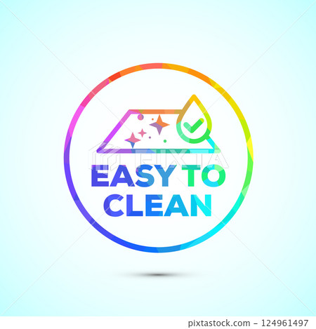 Easy cleaning icon design illustration. Clean surface icon sign symbol in low poly style Easy cleaning icon design illustration. Clean surface icon sign symbol in low poly style 124961497