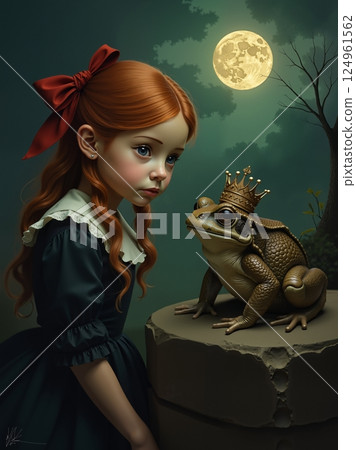 The girl and the frog king. 124961562