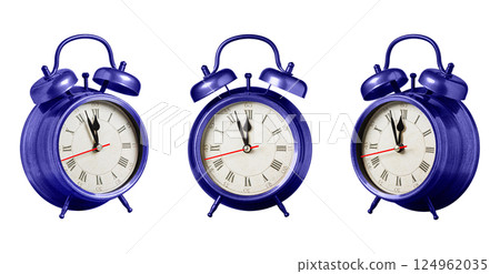 set collection retro clock, watch, pointer clock, Purple, violet color alarm clock on isolated white background set collection retro clock, watch, pointer clock, Purple, violet color alarm clock on isolated white background 124962035