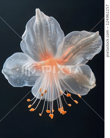 water lily on black background 124962257