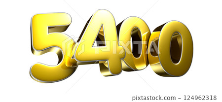 Golden number 5400 3D illustration Golden number 5400 3D illustration 124962318