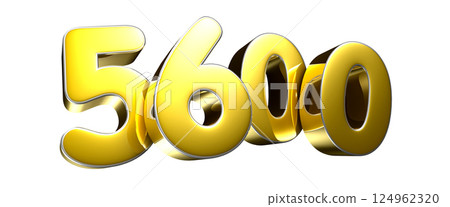 Golden number 5600 3D illustration Golden number 5600 3D illustration 124962320