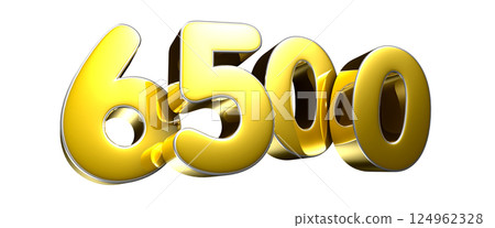 Golden number 6500 3D illustration Golden number 6500 3D illustration 124962328