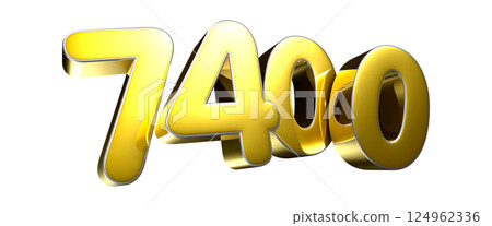Golden number 7400 3D illustration Golden number 7400 3D illustration 124962336
