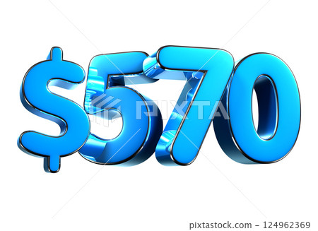 570 dollers blue 3d illustration. 570 dollers blue 3d illustration. 124962369