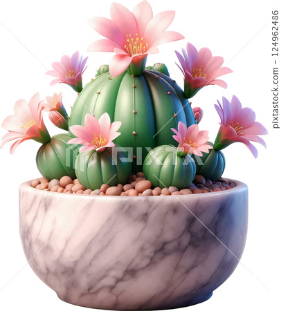 3D Cartoon style potted flowers, Cartoon style potted flowers, Flowers and plants in pots 3D Cartoon style potted flowers, Cartoon style potted flowers, Flowers and plants in pots 124962486