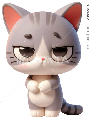 3D Cat Cartoon, Cat Cartoon, Cute Kitten 124962810