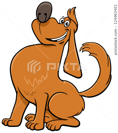 funny proud cartoon dog animal character 124963401