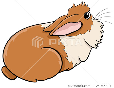 cartoon lying miniature rabbit animal character 124963405