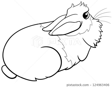 cartoon lying miniature rabbit animal character coloring page cartoon lying miniature rabbit animal character coloring page 124963406