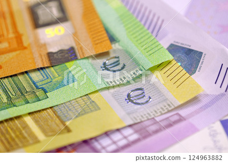 Euro banknotes of various denominations Euro banknotes of various denominations 124963882