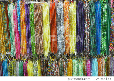 close up of muslim prayer breads 124964153