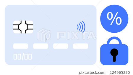 Contactless credit card with a lock and... - Stock Illustration ...