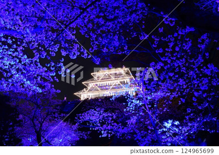 [福岡縣] 舞鶴公園（福岡城）天守閣櫻花亮燈 124965699