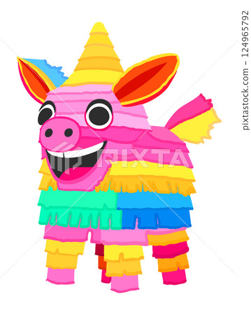 Pinata. Mexican traditional colorful festive toy. Celebrate Cinco de Mayo. Vector isolated illlustration Pinata. Mexican traditional colorful festive toy. Celebrate Cinco de Mayo. Vector isolated illlustration 124965792