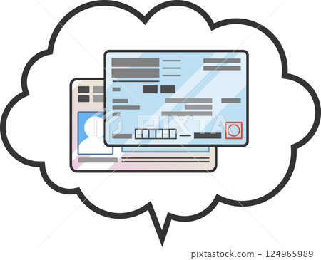 語音氣泡中的“我的號碼卡”和“保險卡”插圖“我的號碼保險卡整合連結向量圖示” 124965989