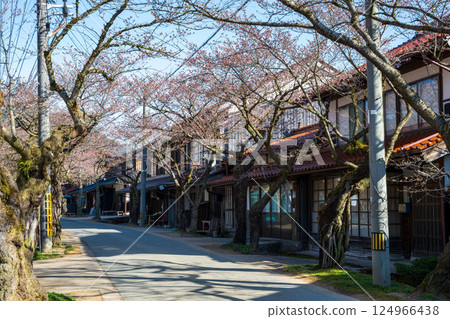 日本岡山縣新莊村美麗的春景 124966438