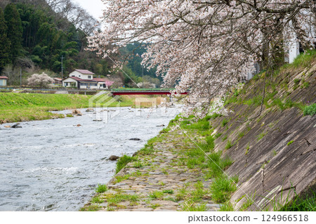 日本岡山縣真庭市三貫宿的美麗春景和古老建築 124966518