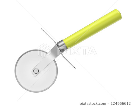 Pizza cutter with green handle 124966612