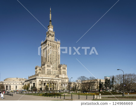 Palace of Culture and Science landmark building in warsaw poland Palace of Culture and Science landmark building in warsaw poland 124966669
