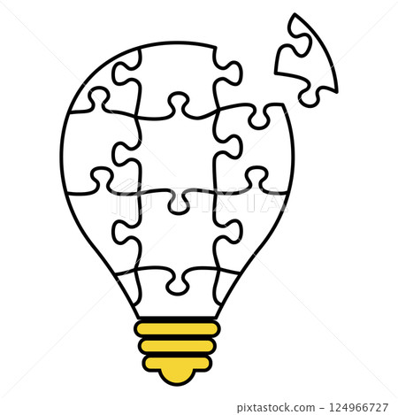 Illustration of a lit light bulb 124966727