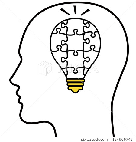 燈泡和人的插圖 124966745