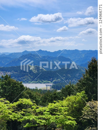 Bird's-eye view of the torii gates 124966771