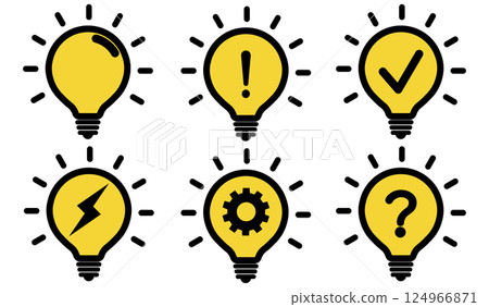 Illustration of a lit light bulb 124966871
