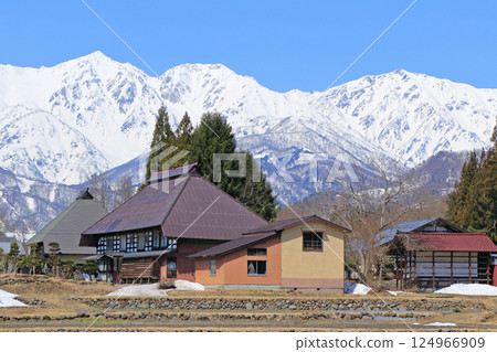 Spring melts in the foothills of Mt. Hakuba 124966909