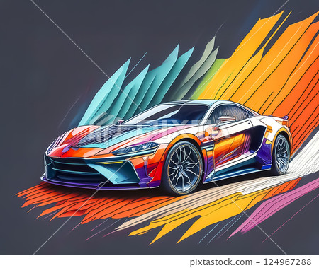 跑車設計形像素材 124967288