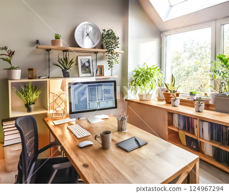 有電腦空間的房間圖像 124967294