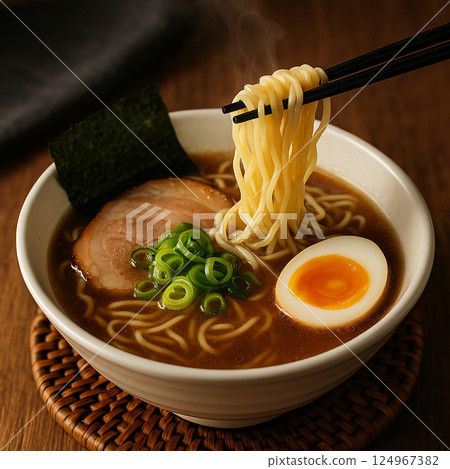 用筷子挑醬油拉麵 124967382