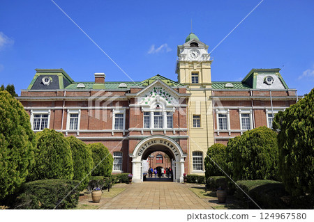 The main building of Ushiku Chateau with the blue sky as a backdrop 124967580