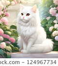 玫瑰與高貴的白貓 124967734